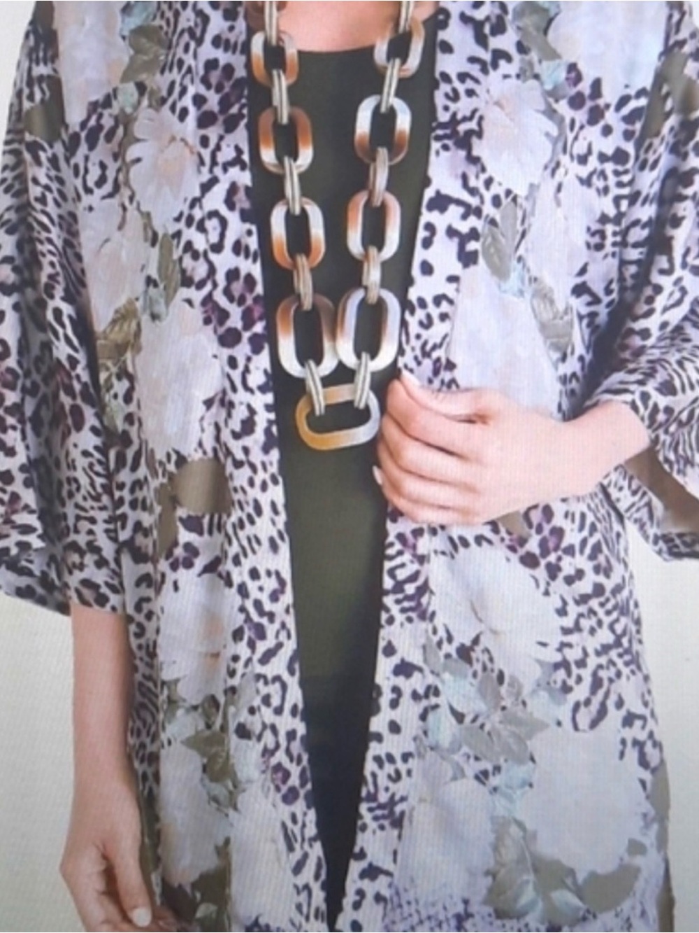 Chico's Beige/Tan Leopard Kimono - Picture 13 of 13